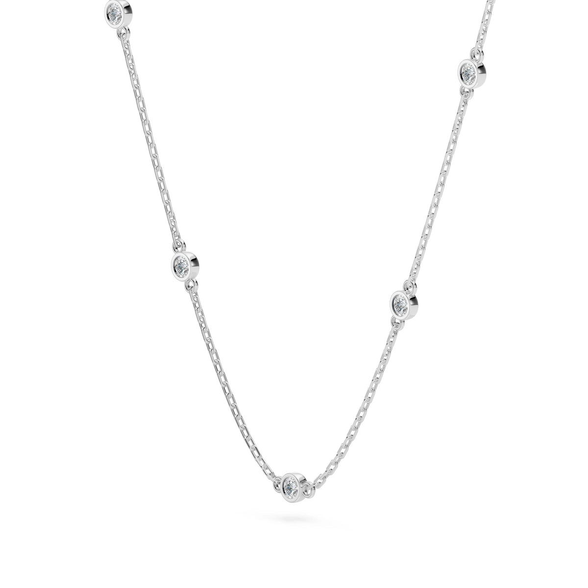 Colier din Aur cu Diamante, Forma Rotund Briliant, 0,14 CT