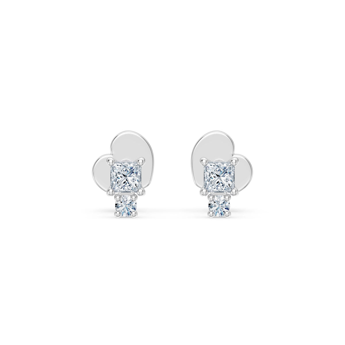 Cercei din Aur cu Diamante, Forma Princess, 0,24 CT