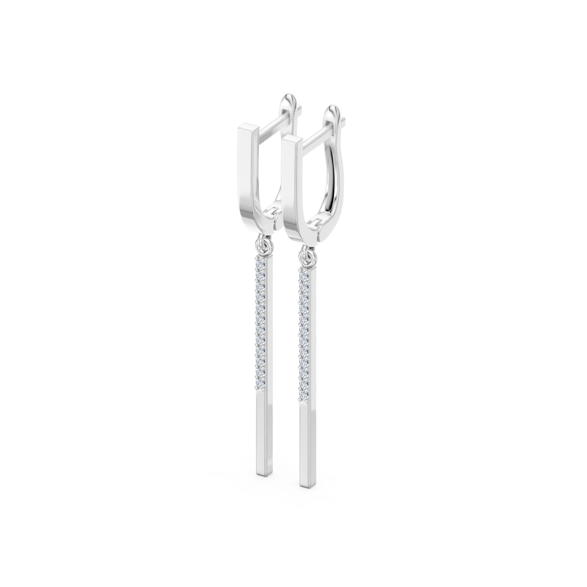 Cercei din Aur cu Diamante, Forma Rotund Briliant, 0,14 CT