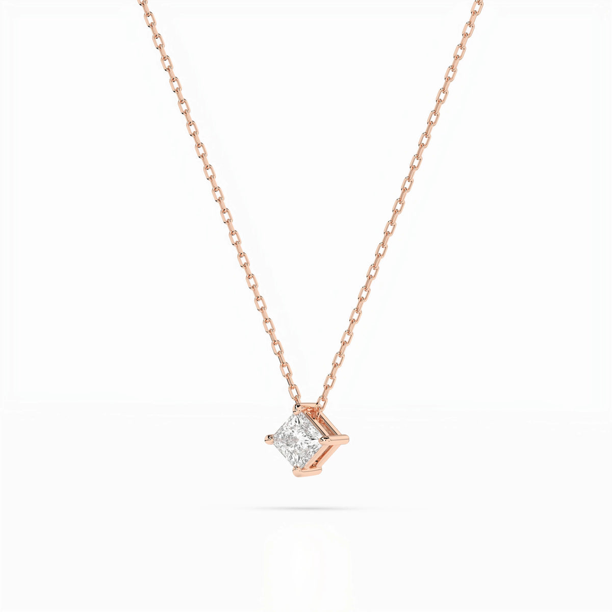 Colier din Aur cu Diamant, Forma Princess, 0,10 CT