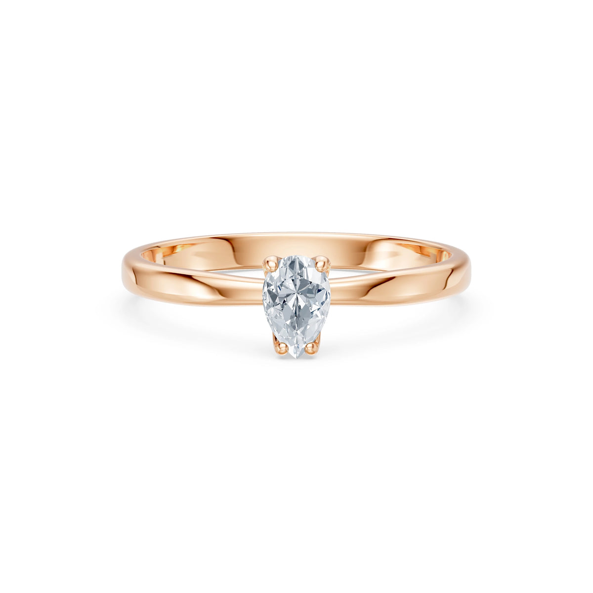 Inel de Logodnă Solitaire din Aur, Diamant Pear 0,30 CT