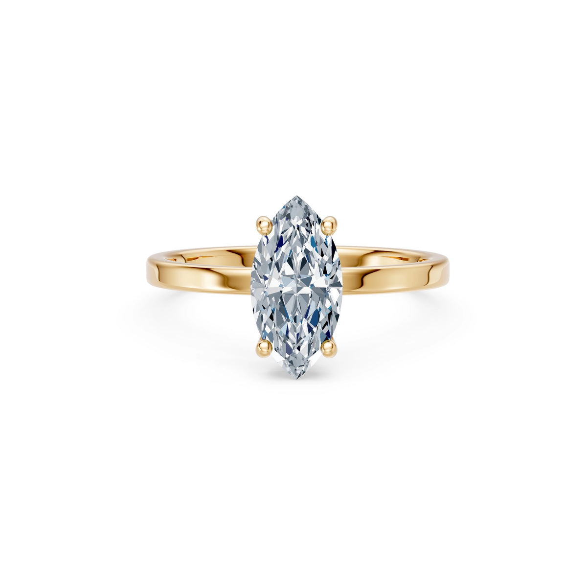 Inel de Logodnă Solitaire din Aur, Diamant Marquise 1,50 CT