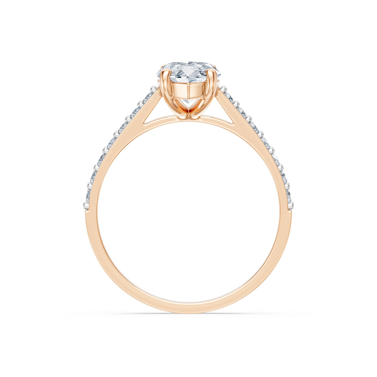 Inel de Logodnă din Aur cu Diamant Central Marquise și Diamante Laterale 1,78 CT