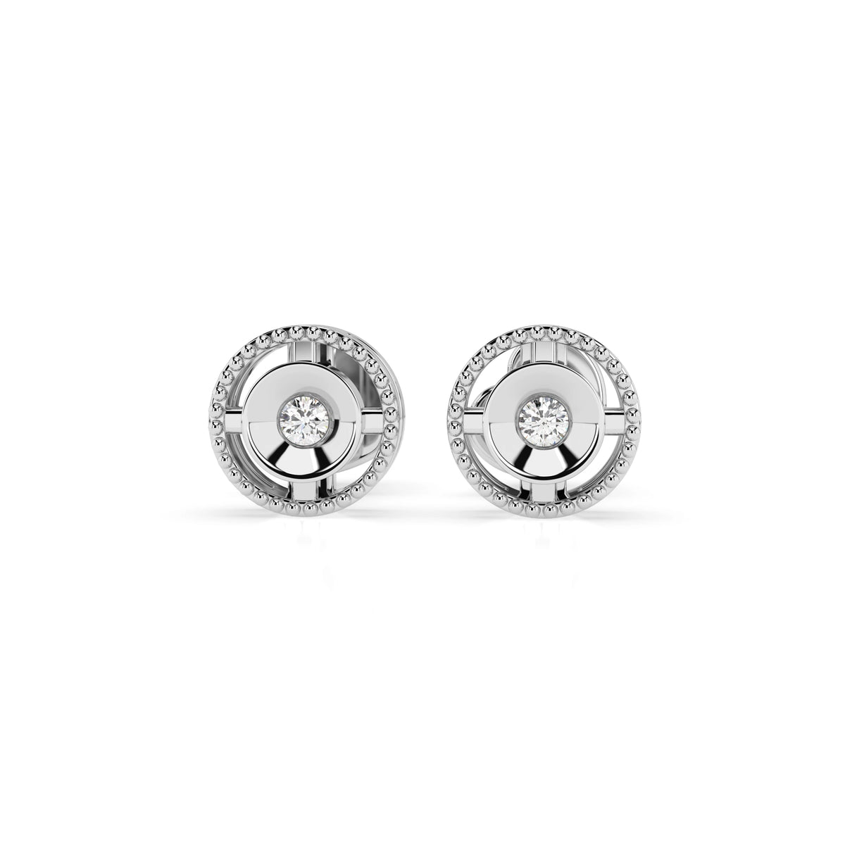 Cercei din Aur cu Diamante, Forma Rotund Briliant, 0,04 CT