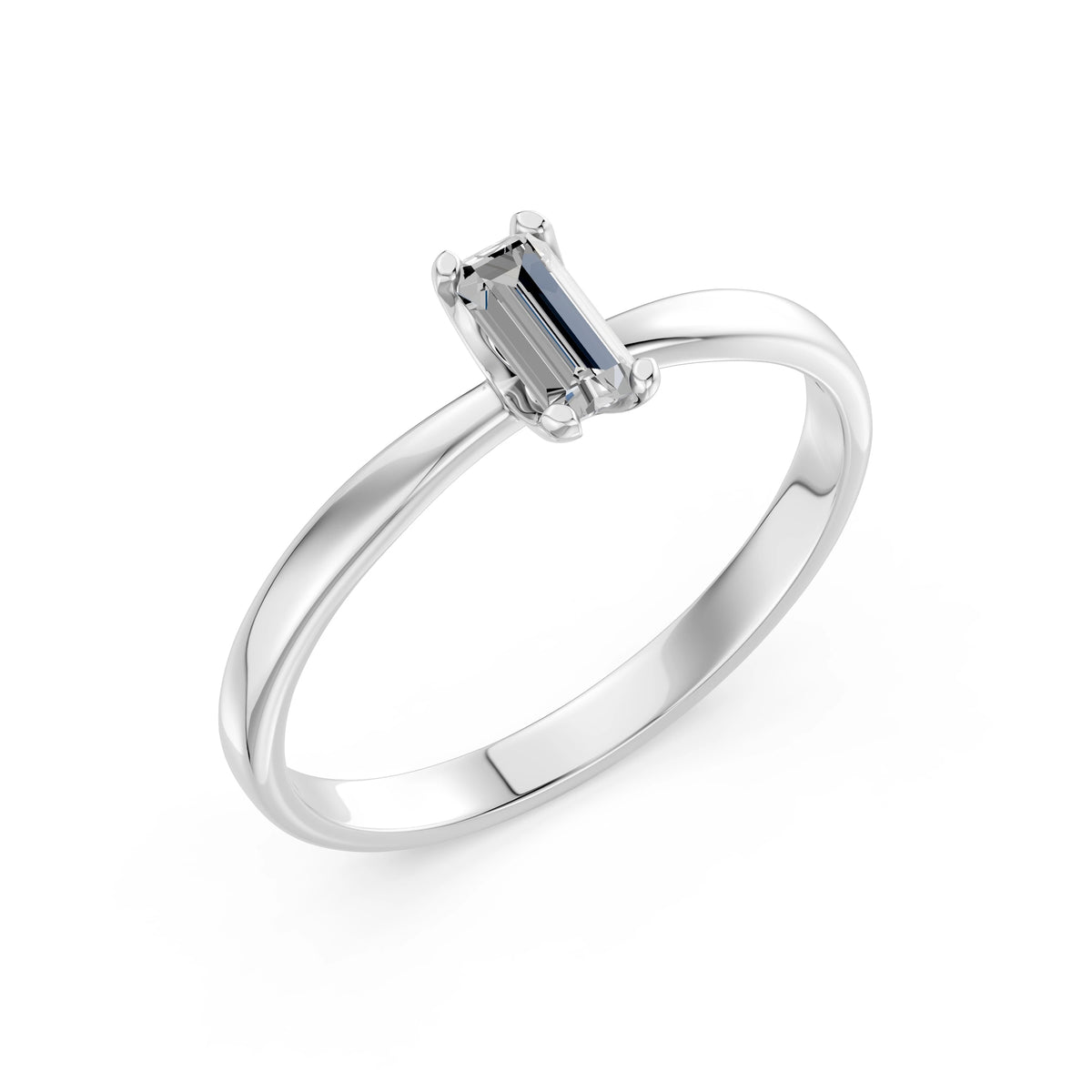 Inel de Logodnă Solitaire din Aur, Diamant Baguette 0,30 CT