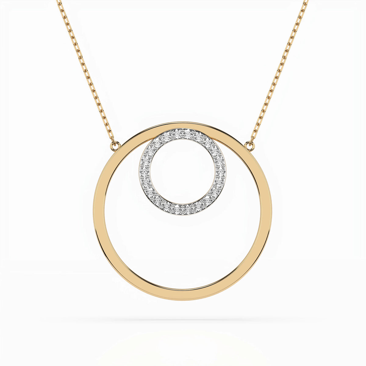 Colier din Aur cu Diamante, Forma Rotund Briliant, 0,13 CT
