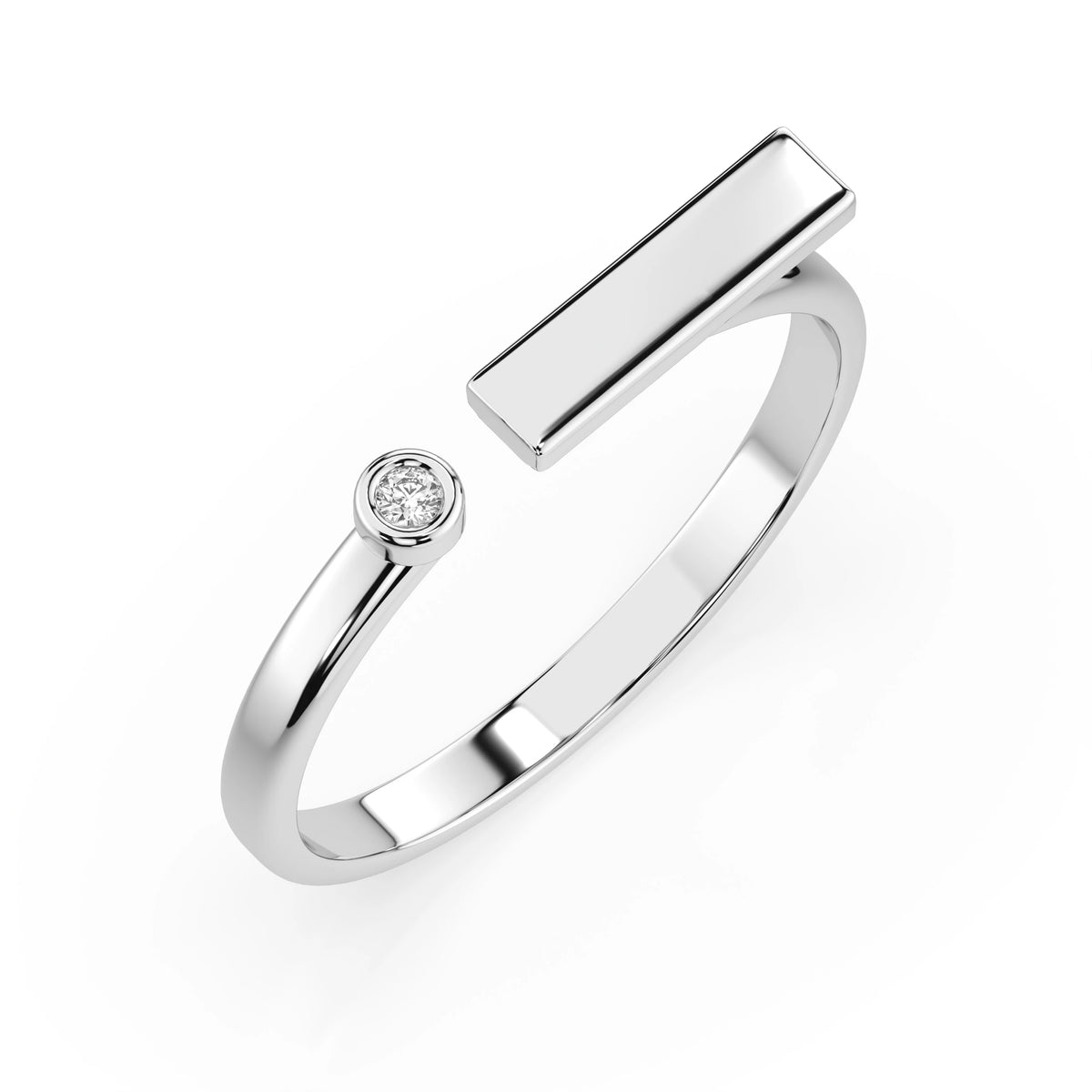 Inel din Aur cu Diamant, Forma Rotund Briliant, 0,02 CT