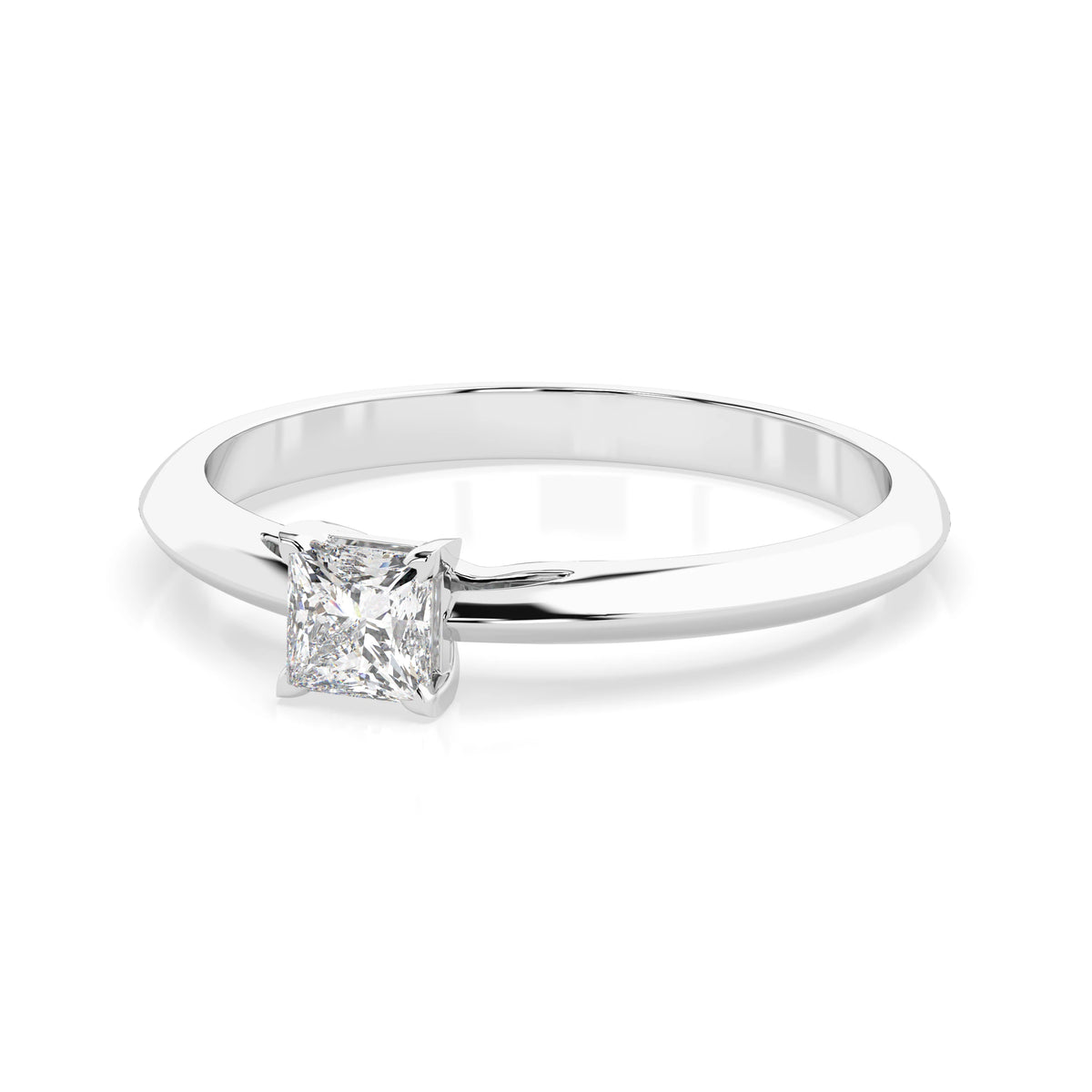 Inel de Logodnă Solitaire din Aur, Diamant Princess 0,30 CT