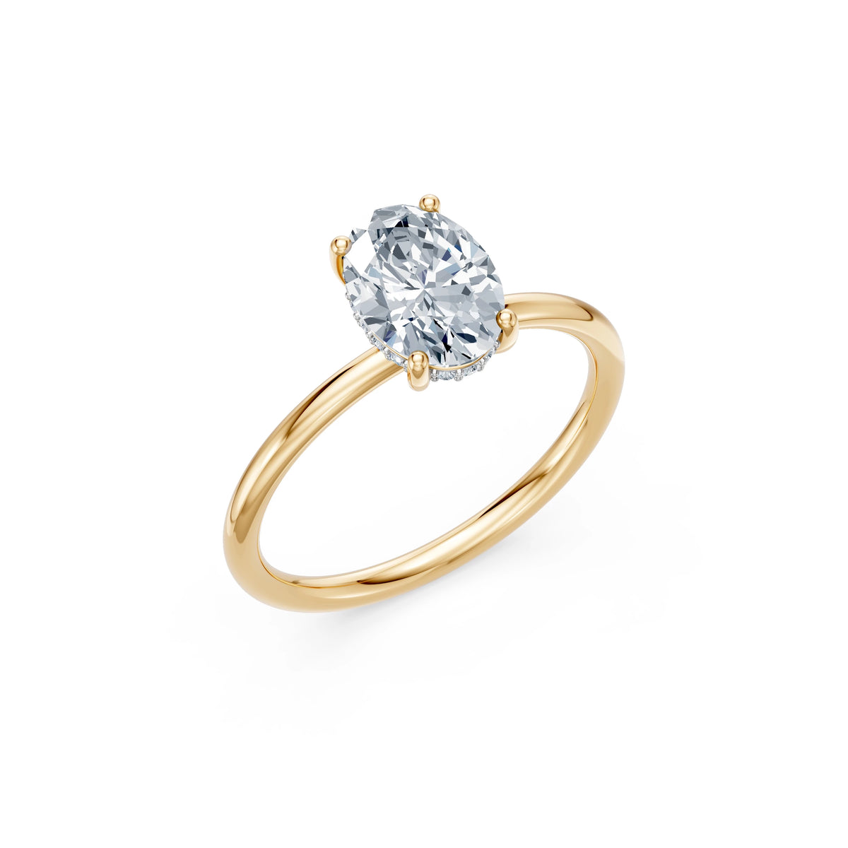 Inel de Logodnă Solitaire din Aur, Diamant Oval 1,50 CT