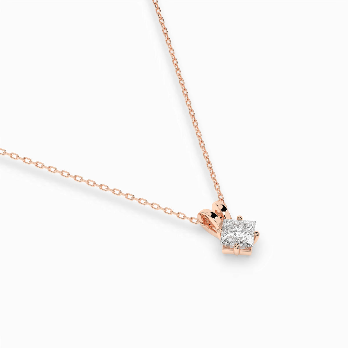 Colier din Aur cu Diamant, Forma Princess, 0,30 CT