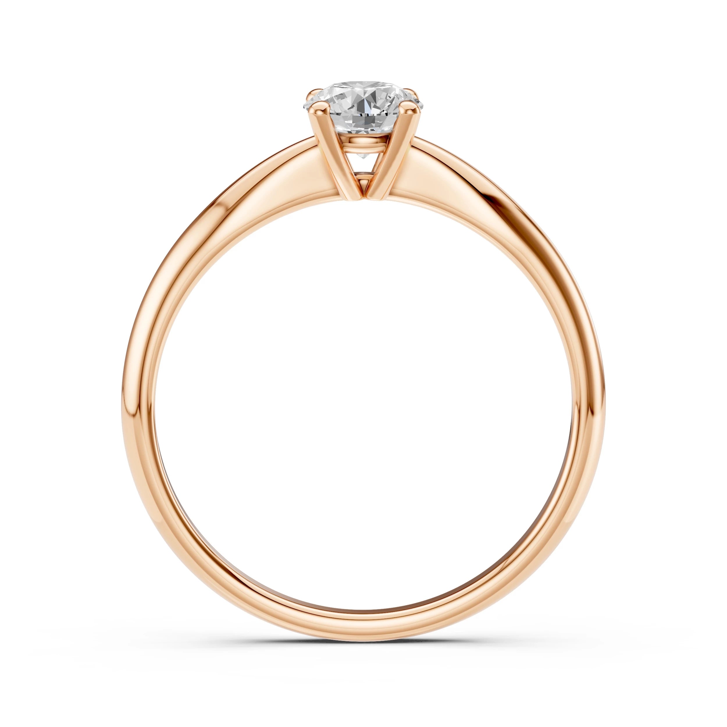 Inel de Logodnă Solitaire din Aur, Diamant Rotund Briliant 0.40 CT