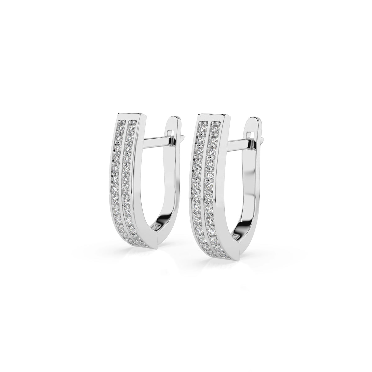 Cercei din Aur cu Diamante, Forma Rotund Briliant, 0,42 CT
