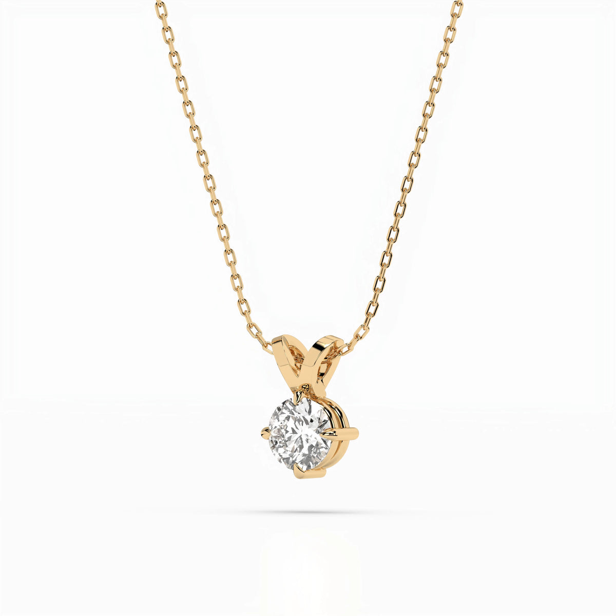 Colier din Aur cu Diamant, Forma Rotund Briliant, 0,40 CT