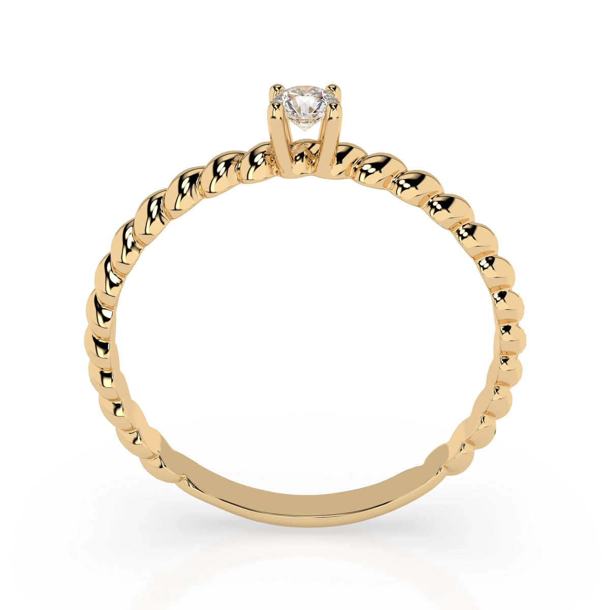 Inel de Logodnă Solitaire din Aur, Diamant Rotund Briliant 0,08 CT