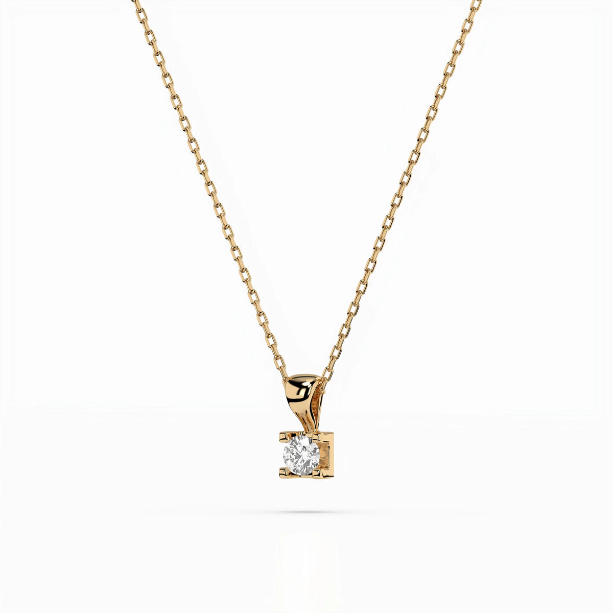 Colier din Aur cu Diamant, Forma Rotund Briliant, 0,08 CT
