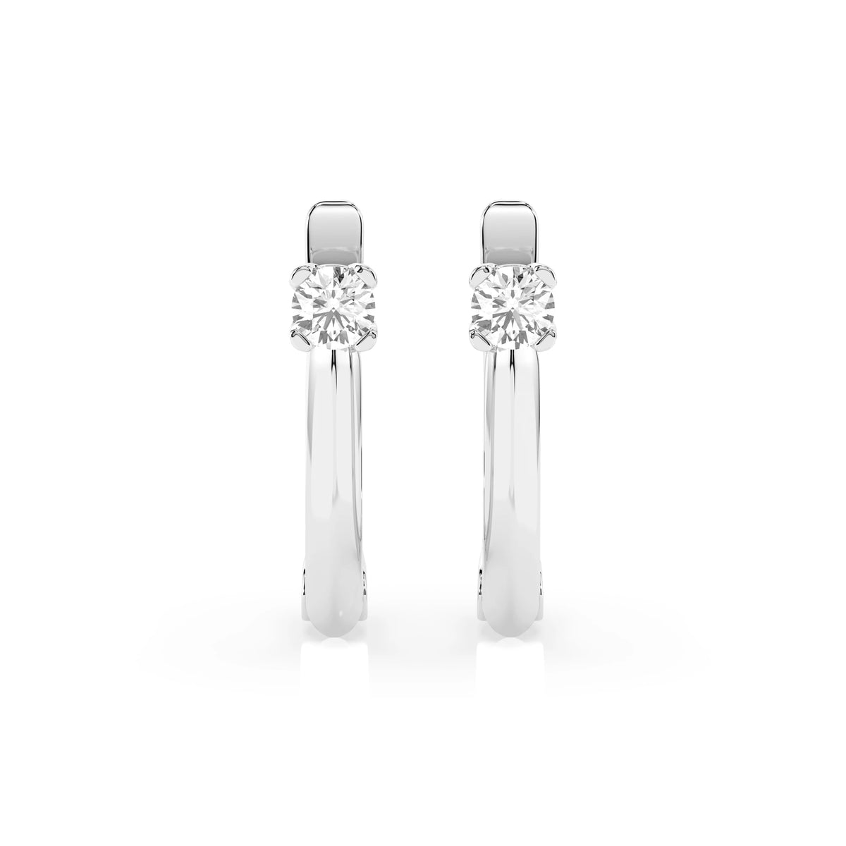 Cercei din Aur cu Diamante, Forma Rotund Briliant, 0,12 CT