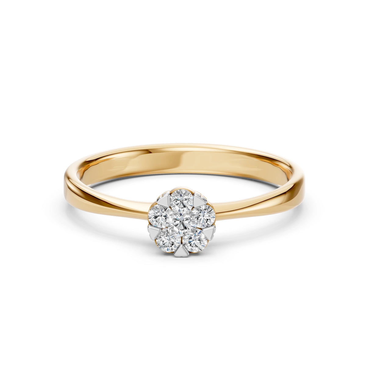 Inel din Aur cu Diamante, Forma Rotund Briliant, 0,20 CT