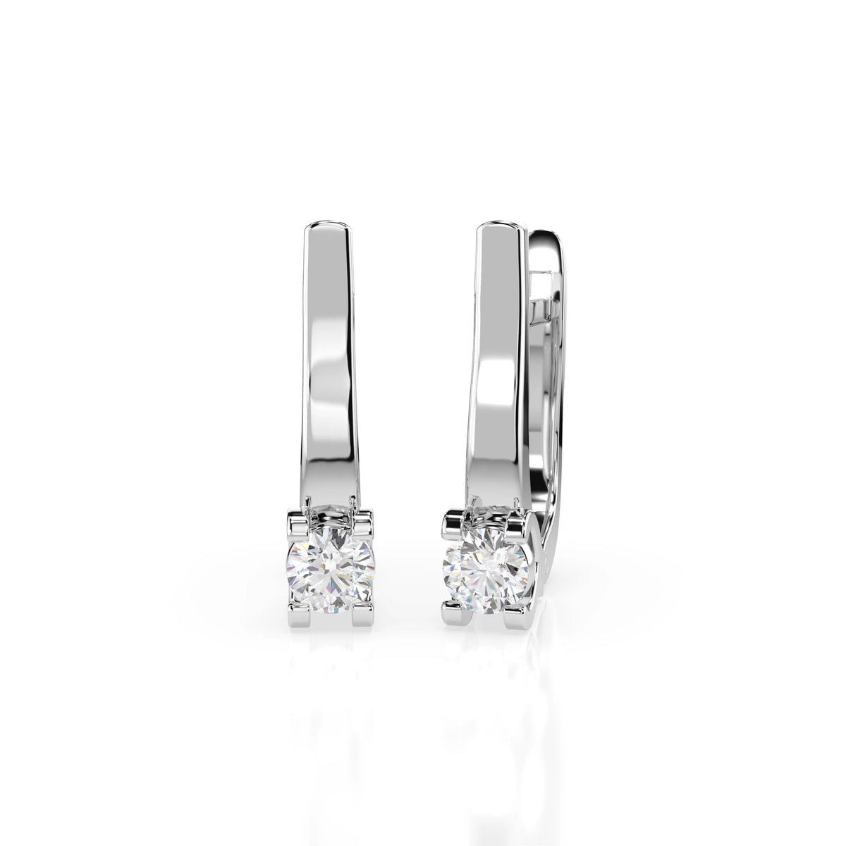 Cercei din Aur cu Diamante, Forma Rotund Briliant, 0,30 CT