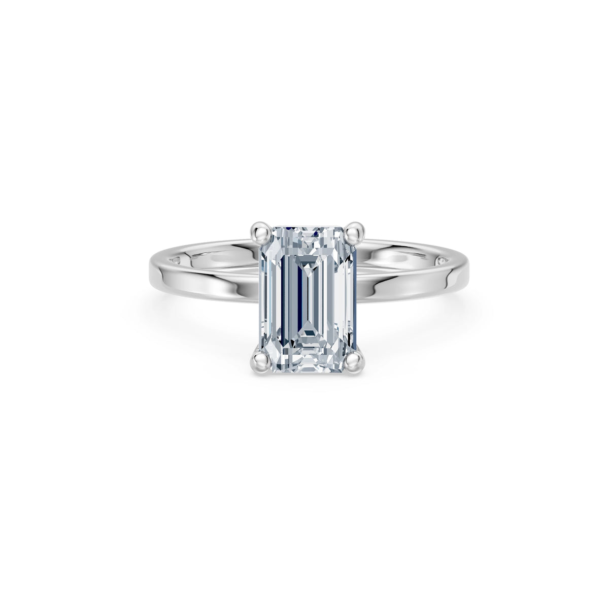 Inel de Logodnă Solitaire din Aur, Diamant Emerald 2,00 CT