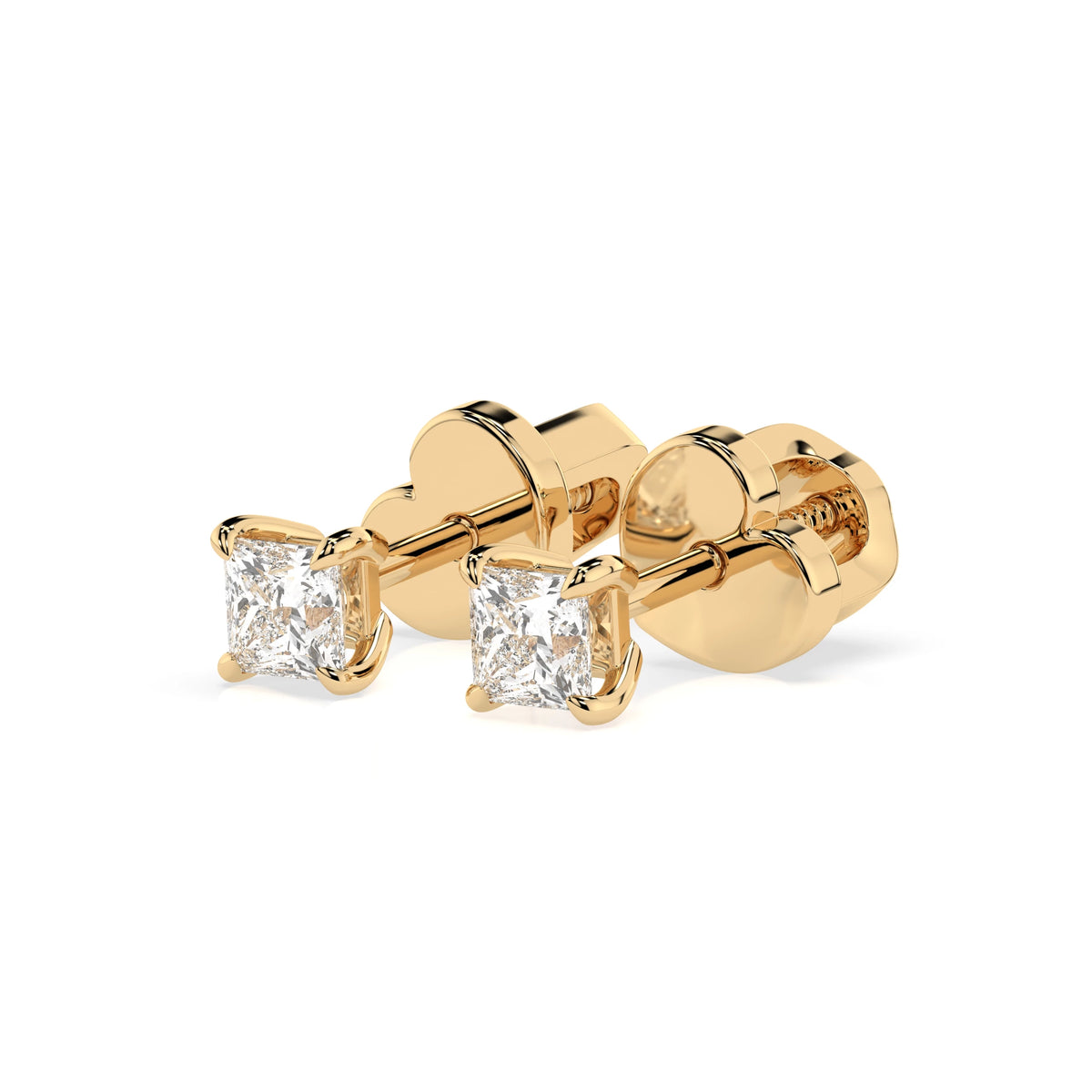 Cercei din Aur cu Diamante, Forma Princess, 0,20 CT