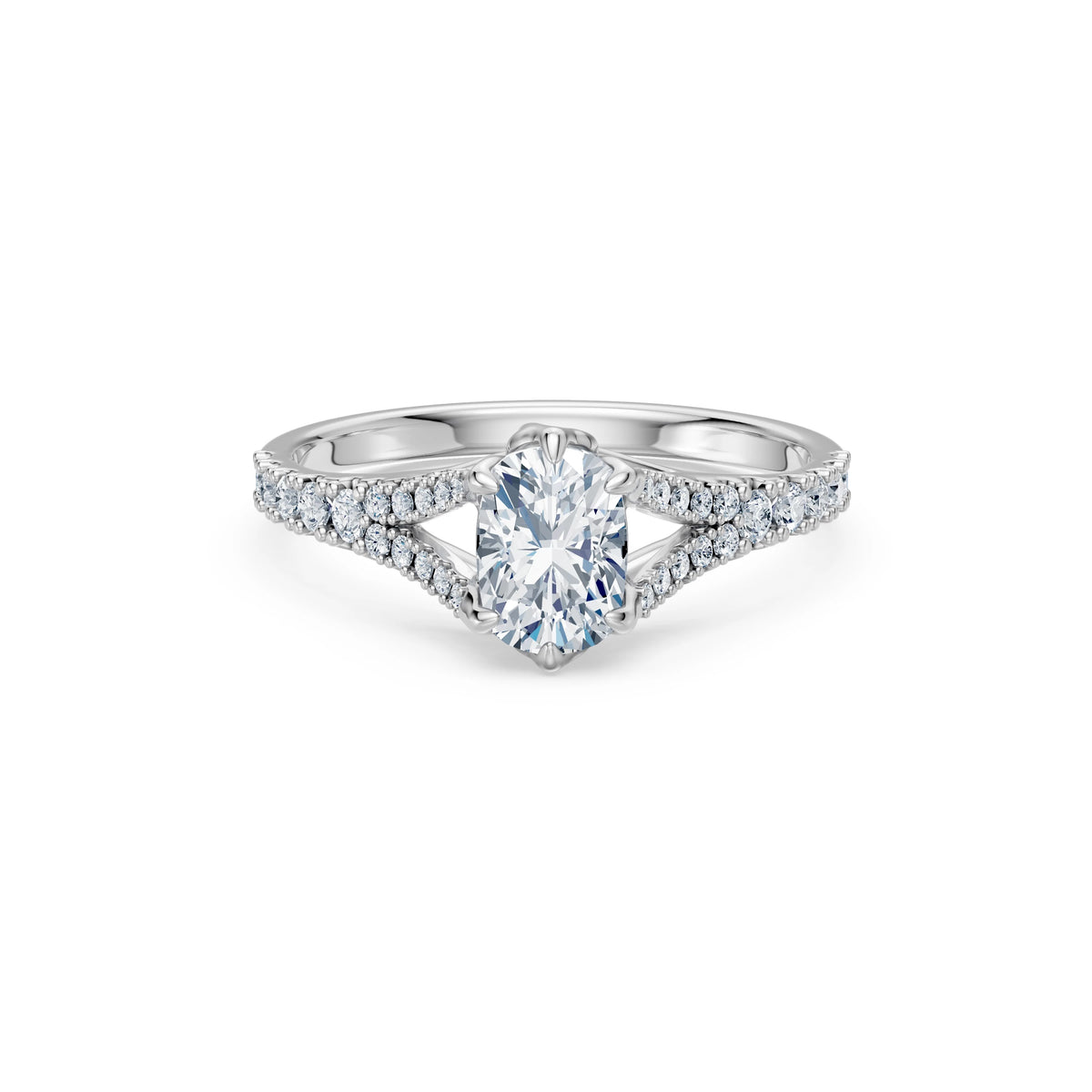 Inel de Logodnă din Aur cu Diamant Central Cushion și Diamante Laterale 1,29 CT