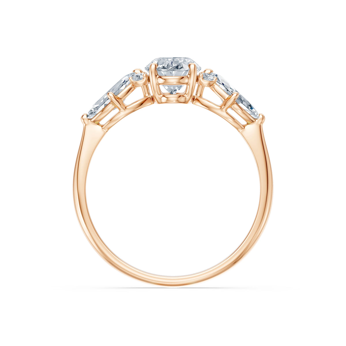 Inel de Logodnă din Aur cu Diamant Central Oval și Diamante Laterale 1,67 CT