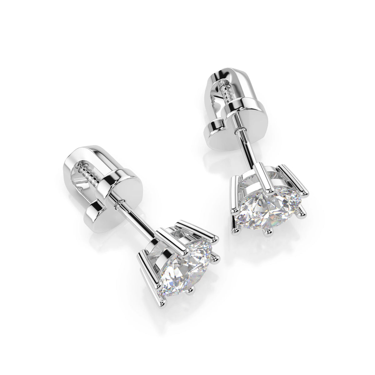 Cercei din Aur cu Diamante, Forma Rotund Briliant, 0,80 CT