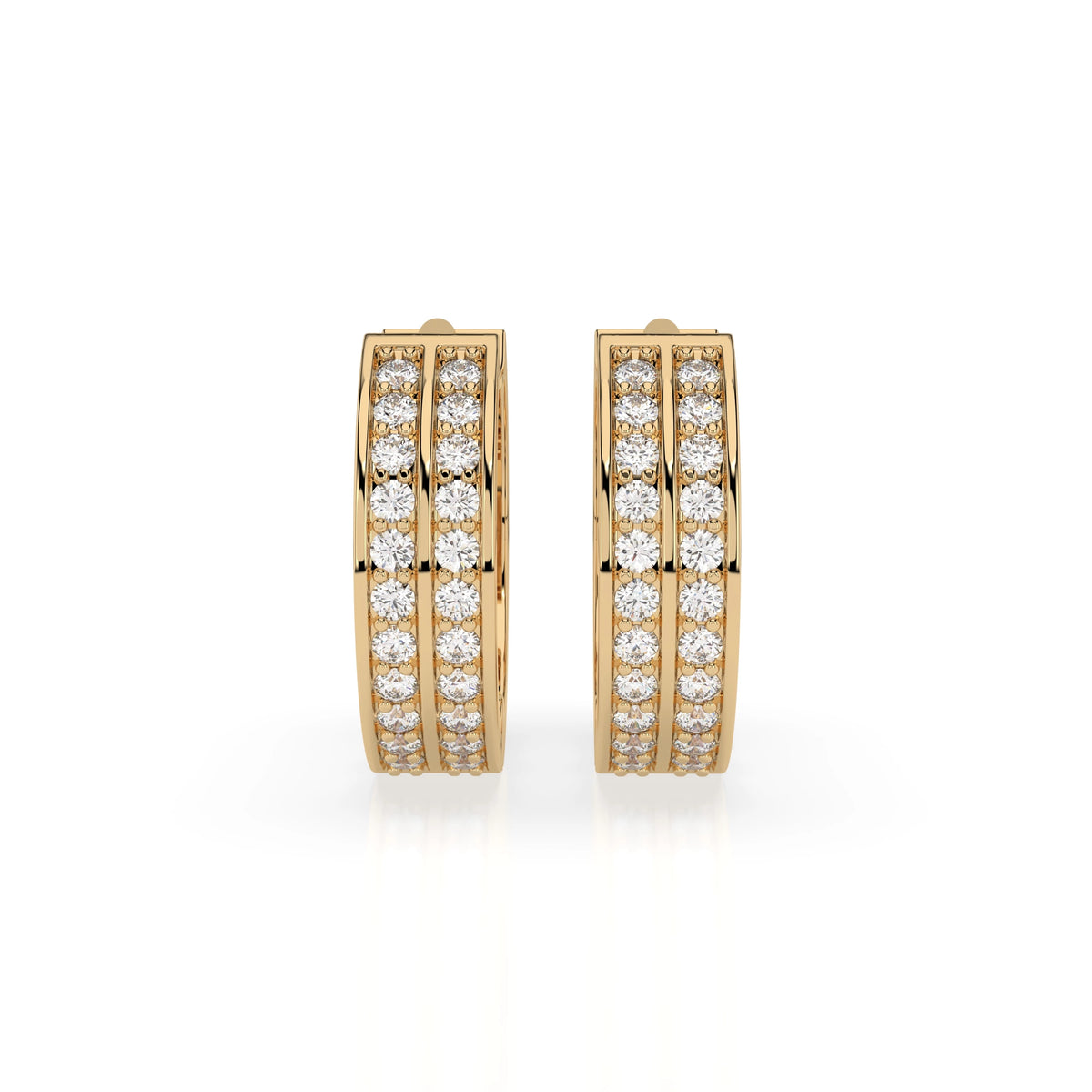 Cercei din Aur cu Diamante, Forma Rotund Briliant, 0,35 CT