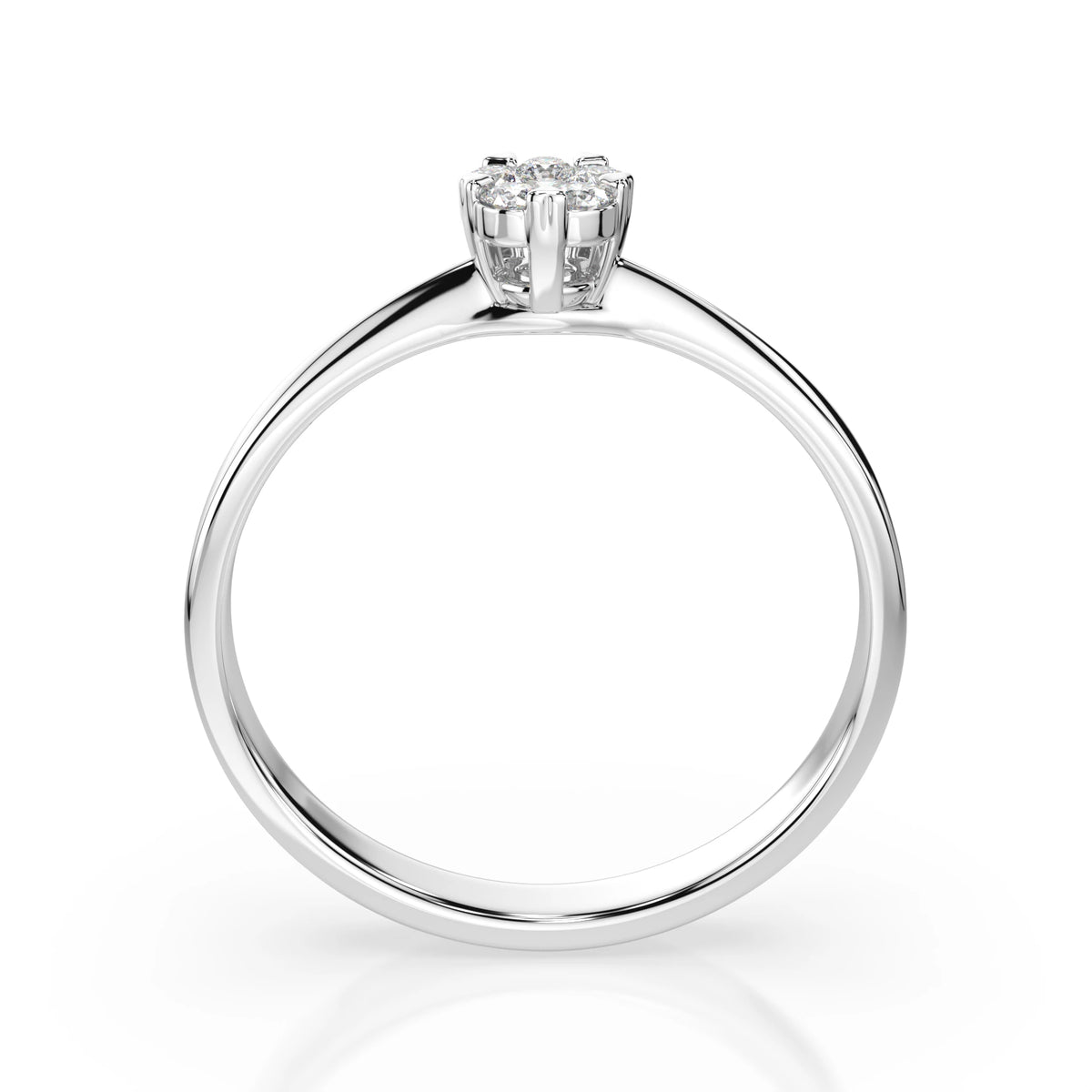 Inel din Aur cu Diamante, Forma Rotund Briliant, 0,12 CT