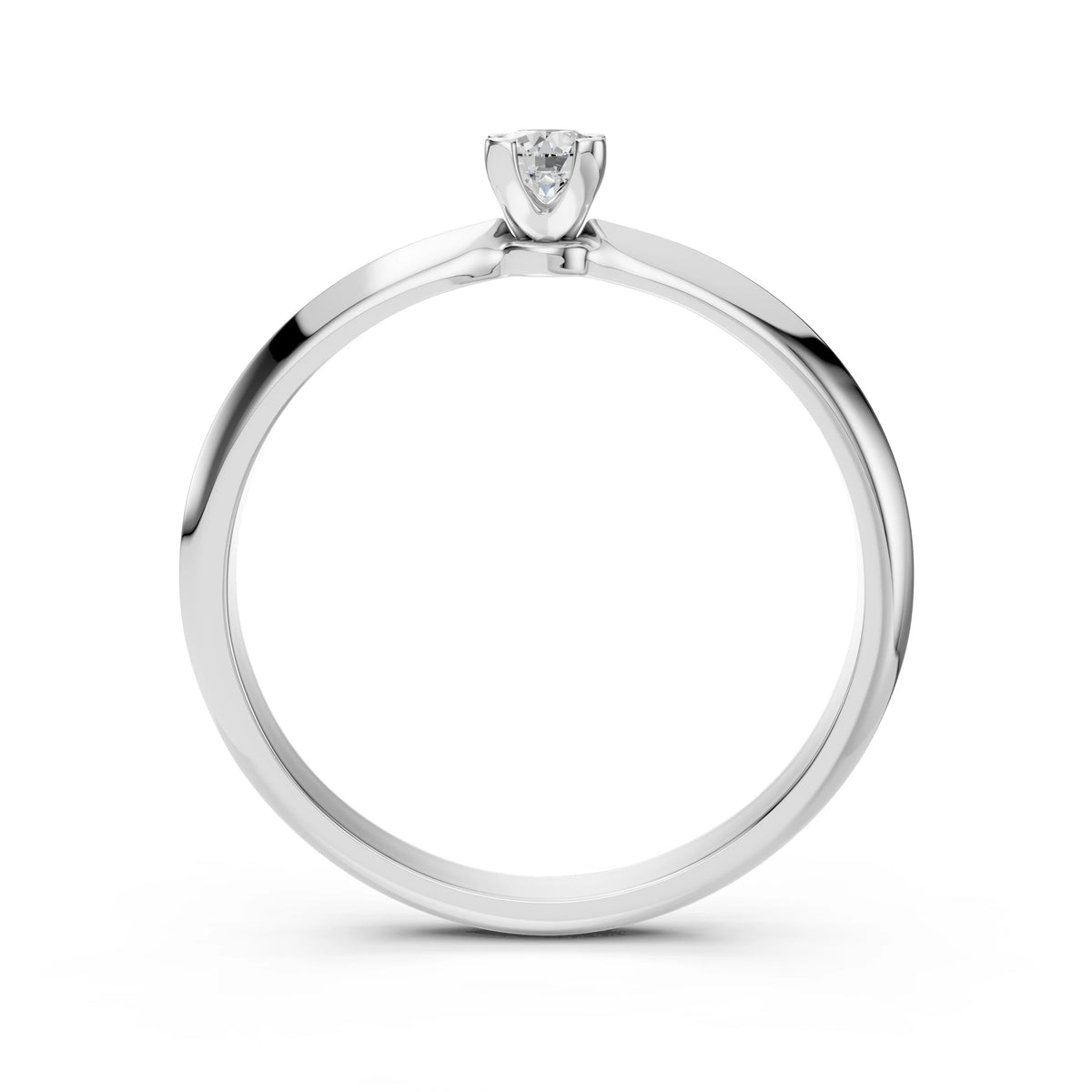 Inel de Logodnă Solitaire din Aur, Diamant Rotund Briliant 0,10 CT