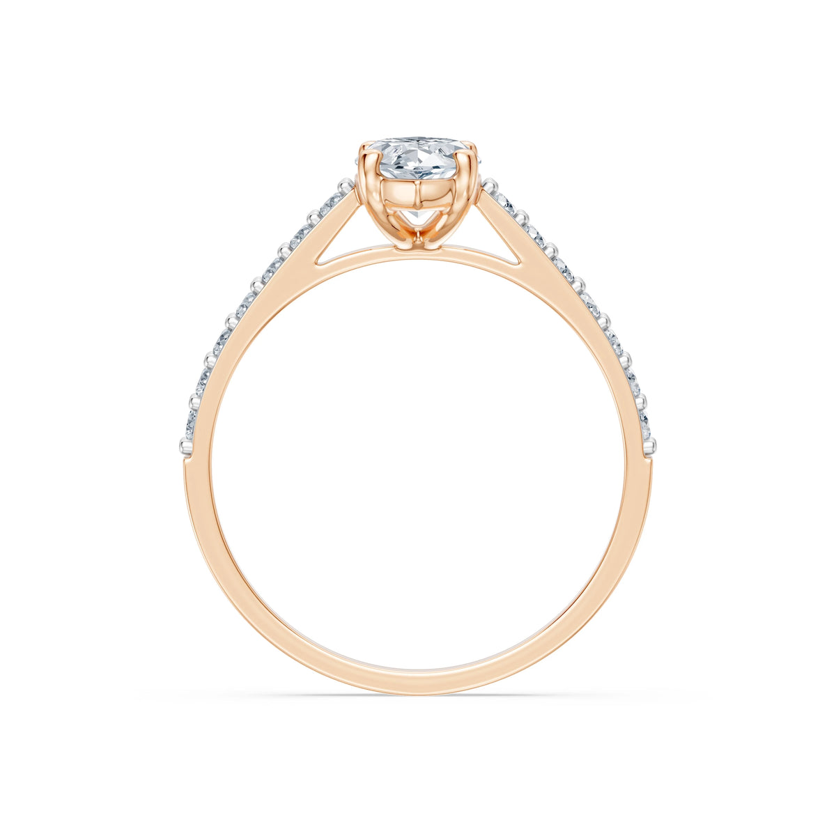 Inel de Logodnă din Aur cu Diamant Central Marquise și Diamante Laterale 1,28 CT