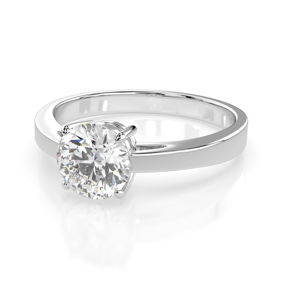 Inel de Logodnă Solitaire din Aur, Diamant Rotund Briliant 1,00 CT