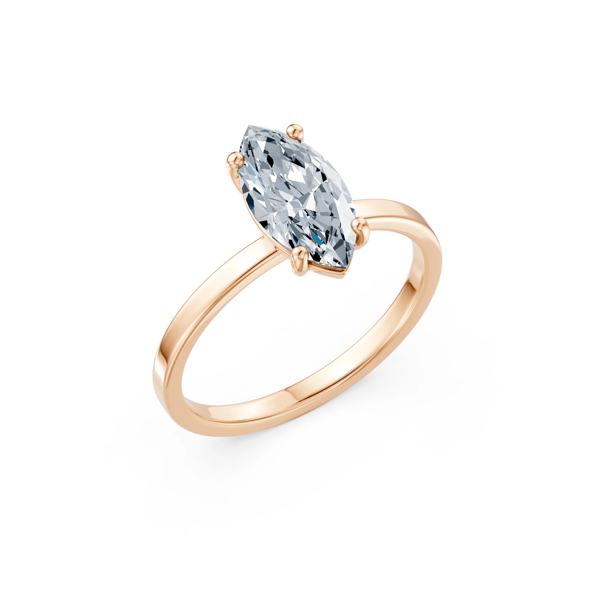 Inel de Logodnă Solitaire din Aur, Diamant Marquise 1,50 CT