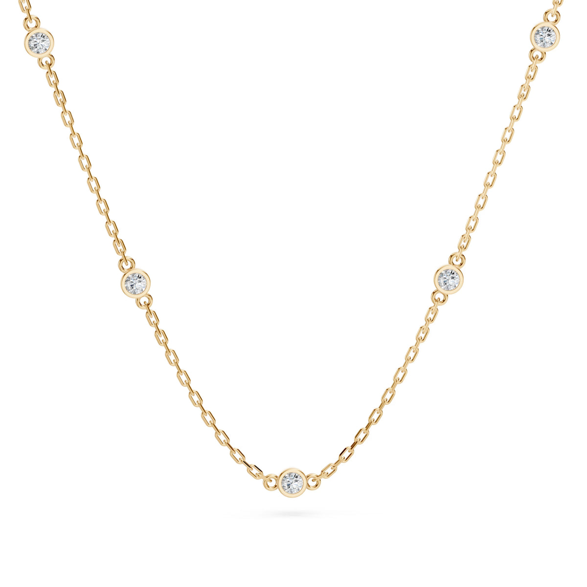 Colier din Aur cu Diamante, Forma Rotund Briliant, 0,14 CT