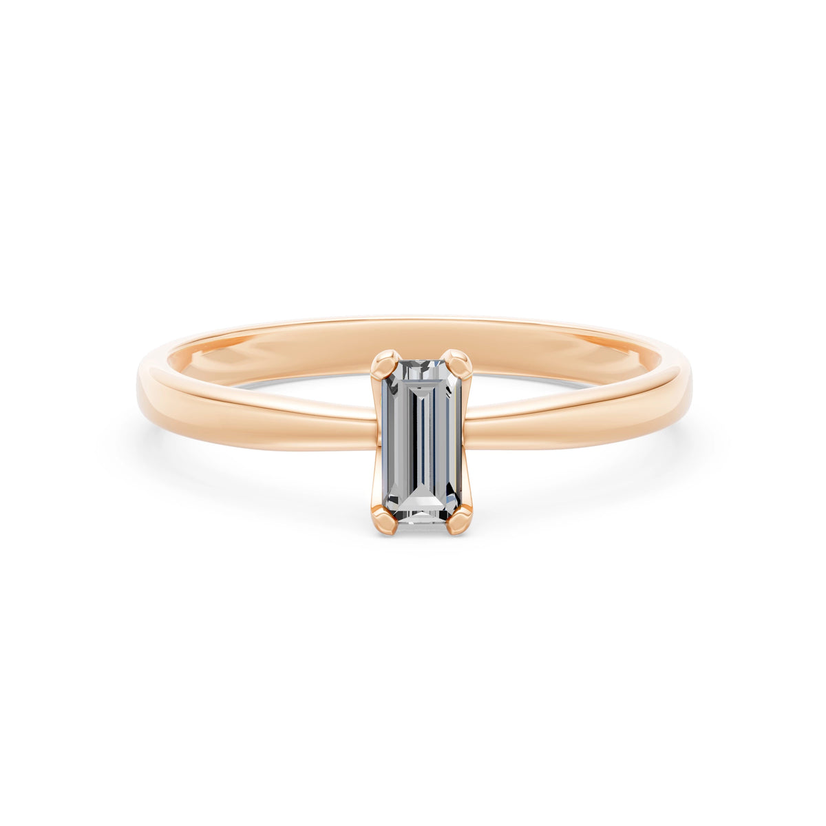 Inel de Logodnă Solitaire din Aur, Diamant Baguette 0,30 CT