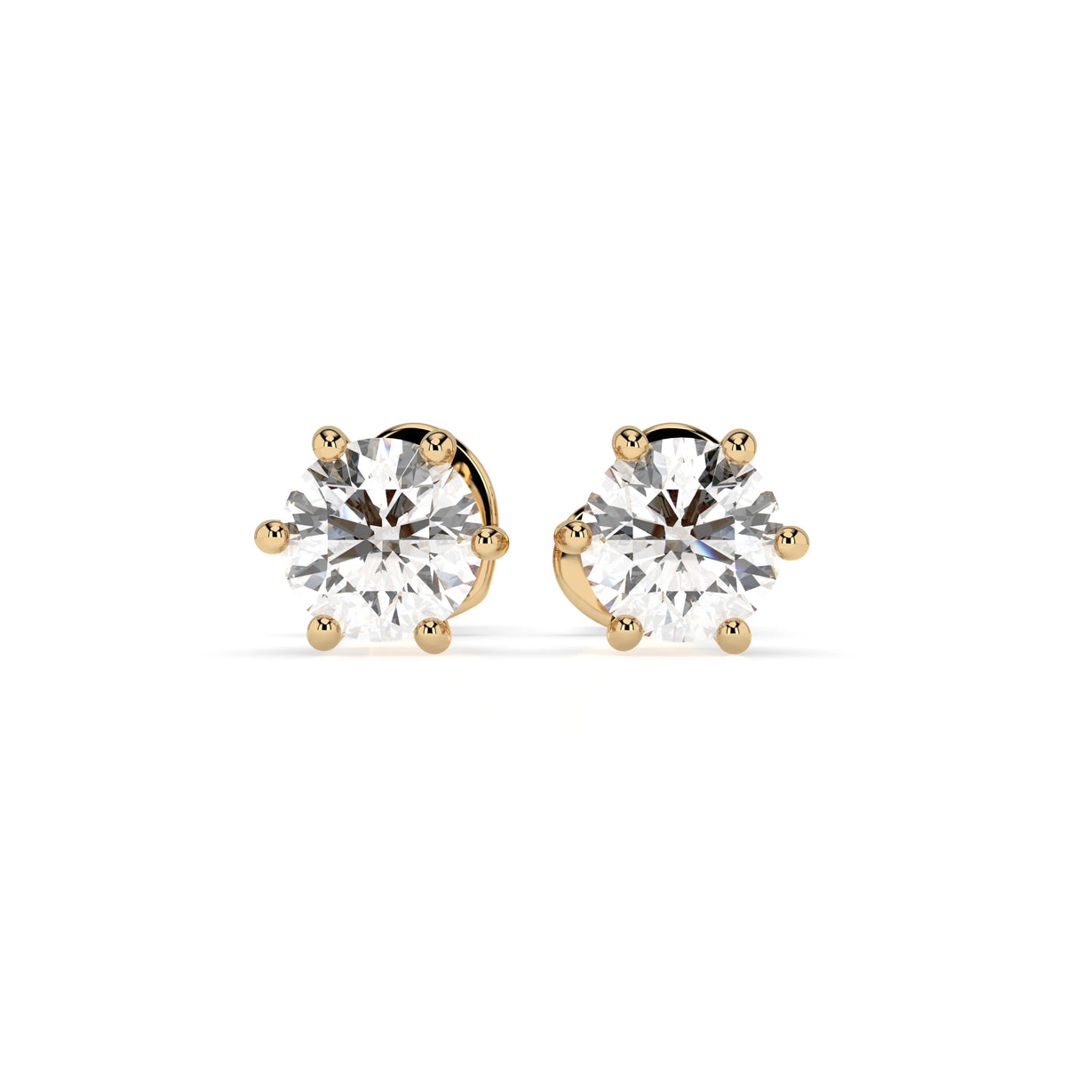 Cercei din Aur cu Diamante, Forma Rotund Briliant, 0,60 CT