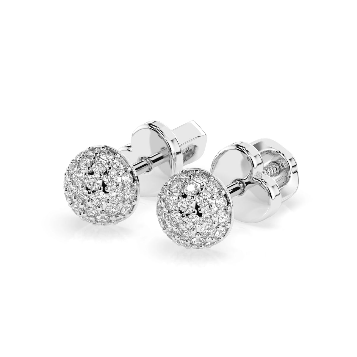 Cercei din Aur cu Diamante, Forma Rotund Briliant, 0,32 CT