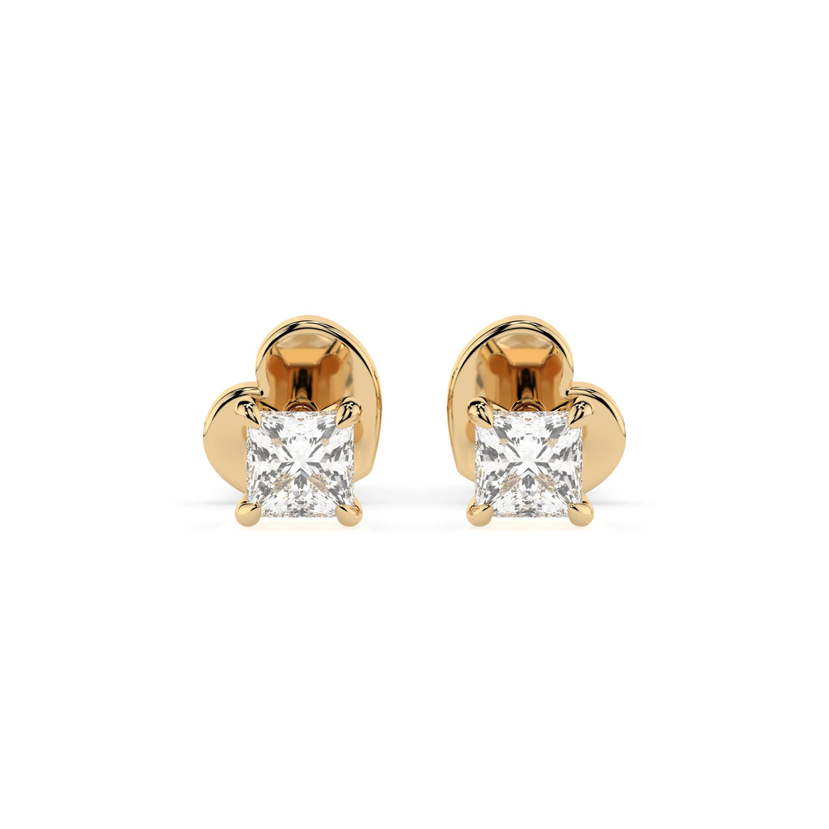Cercei din Aur cu Diamante, Forma Princess, 0,34 CT