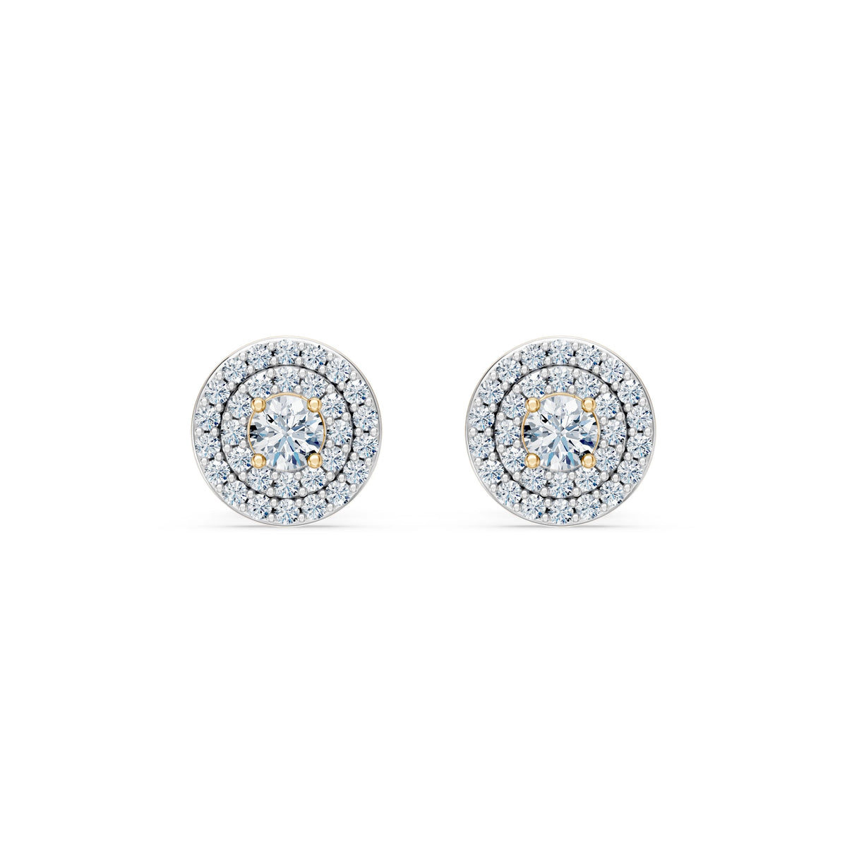 Cercei din Aur cu Diamante, Forma Rotund Briliant, 0,47 CT