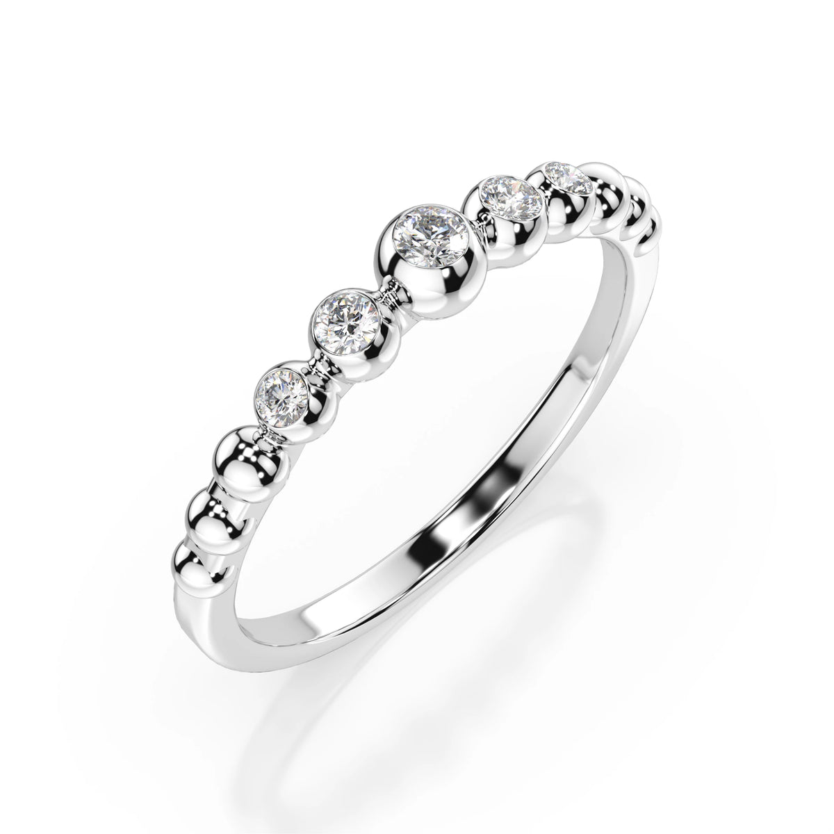 Inel din Aur cu Diamante, Forma Rotund Briliant, 0,11 CT