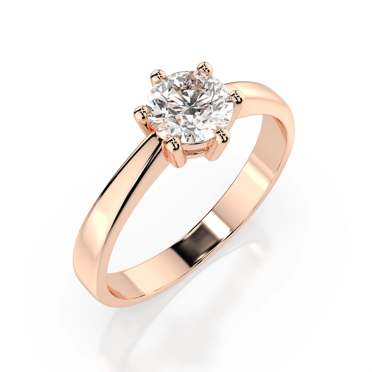 Inel de Logodnă Solitaire din Aur, Diamant Rotund Briliant 0,50 CT