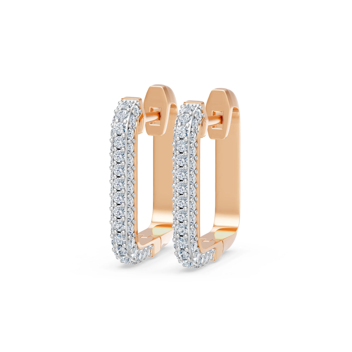 Cercei din Aur cu Diamante, Forma Rotund Briliant, 0,49 CT