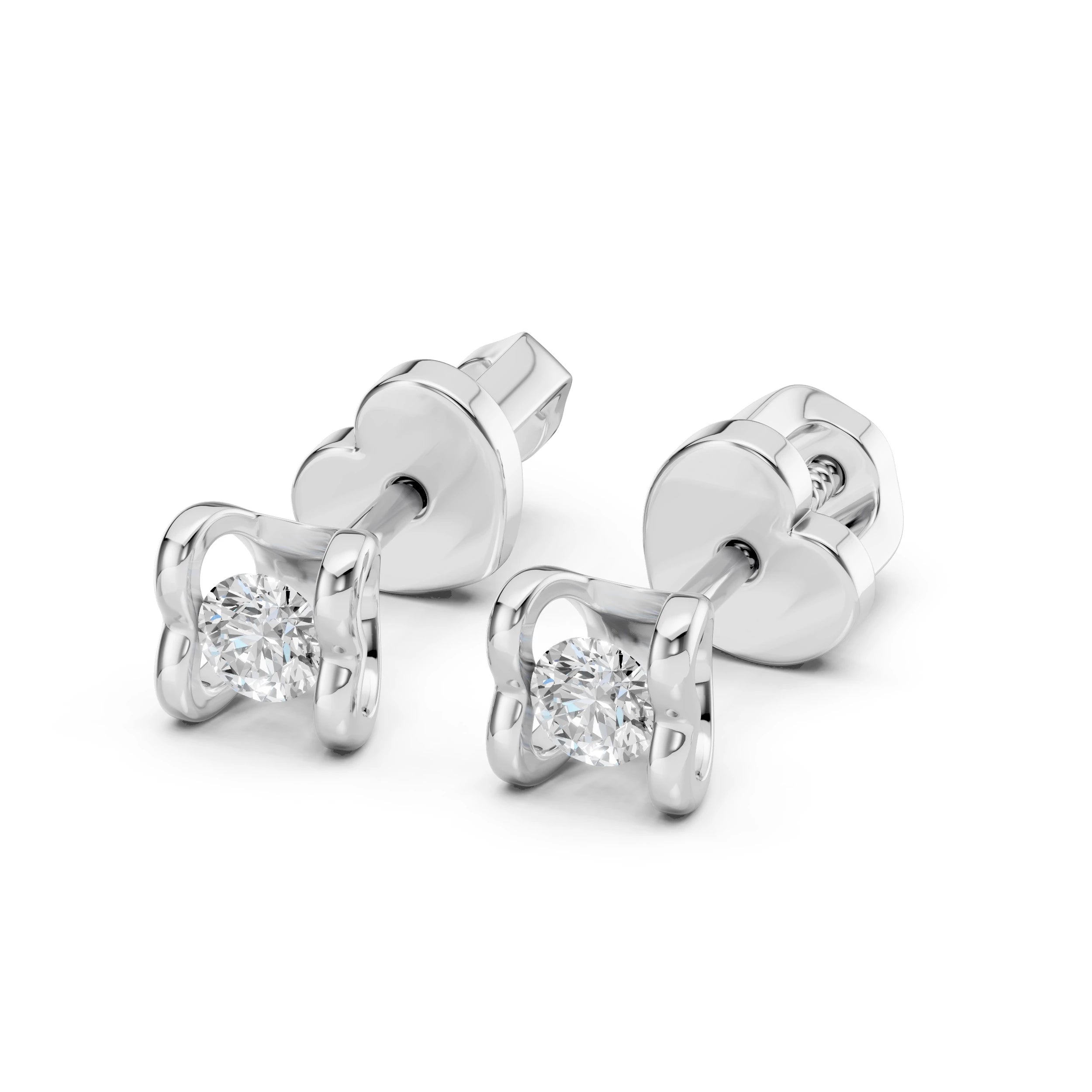 Cercei din Aur cu Diamante Rotunde Briliant 0.20 CT