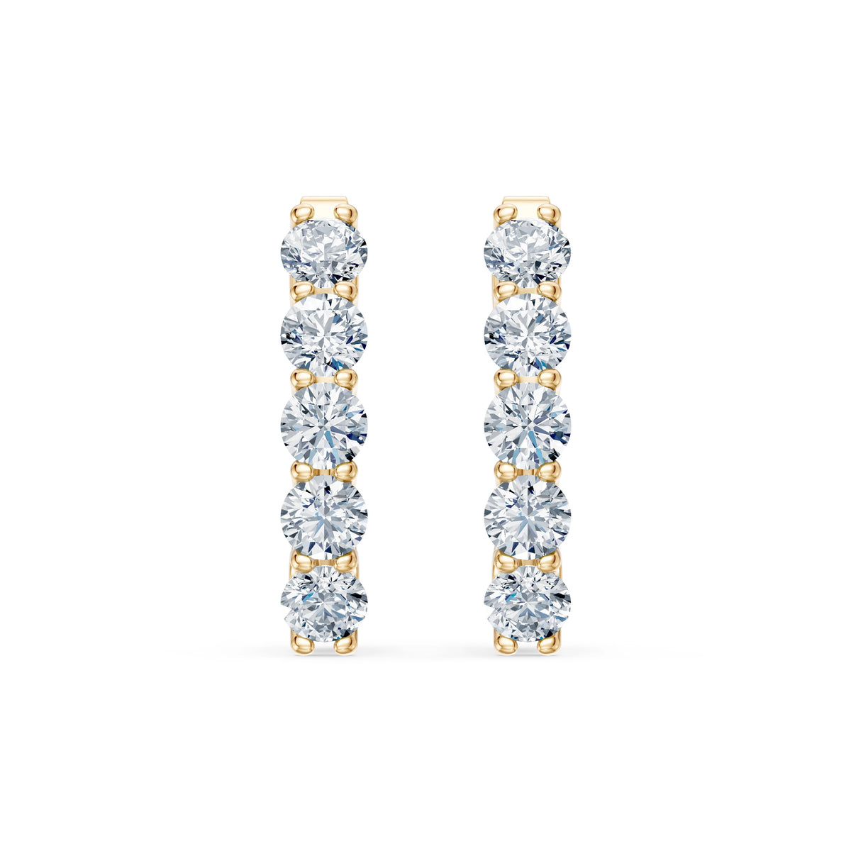 Cercei din Aur cu Diamante, Forma Rotund Briliant, 1,00 CT