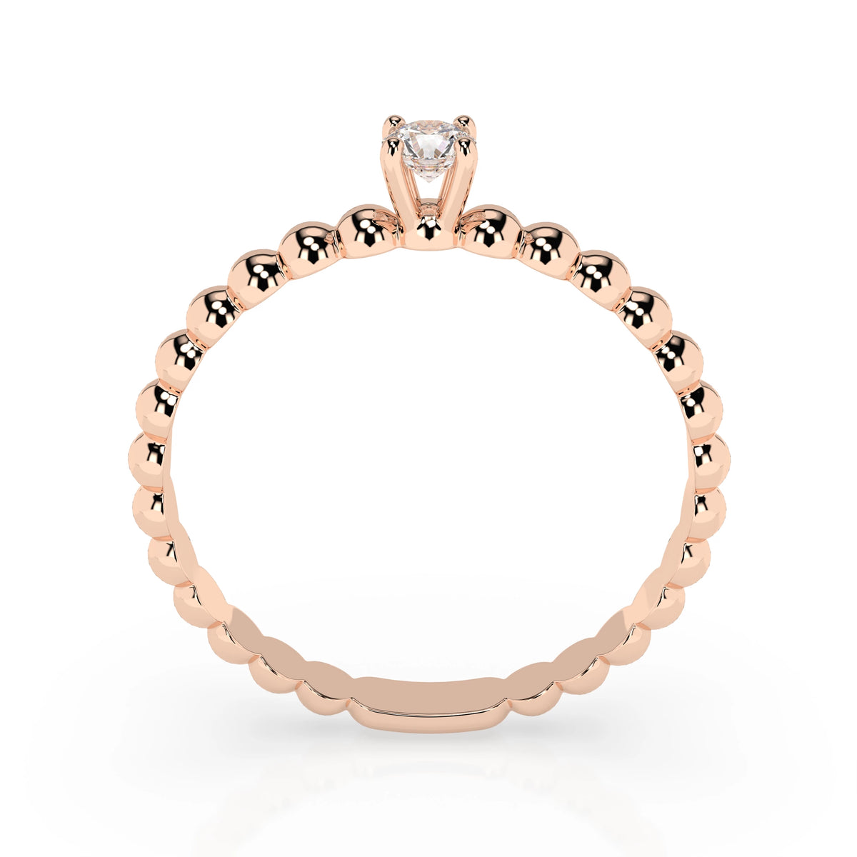 Inel de Logodnă Solitaire din Aur, Diamant Rotund Briliant 0,08 CT