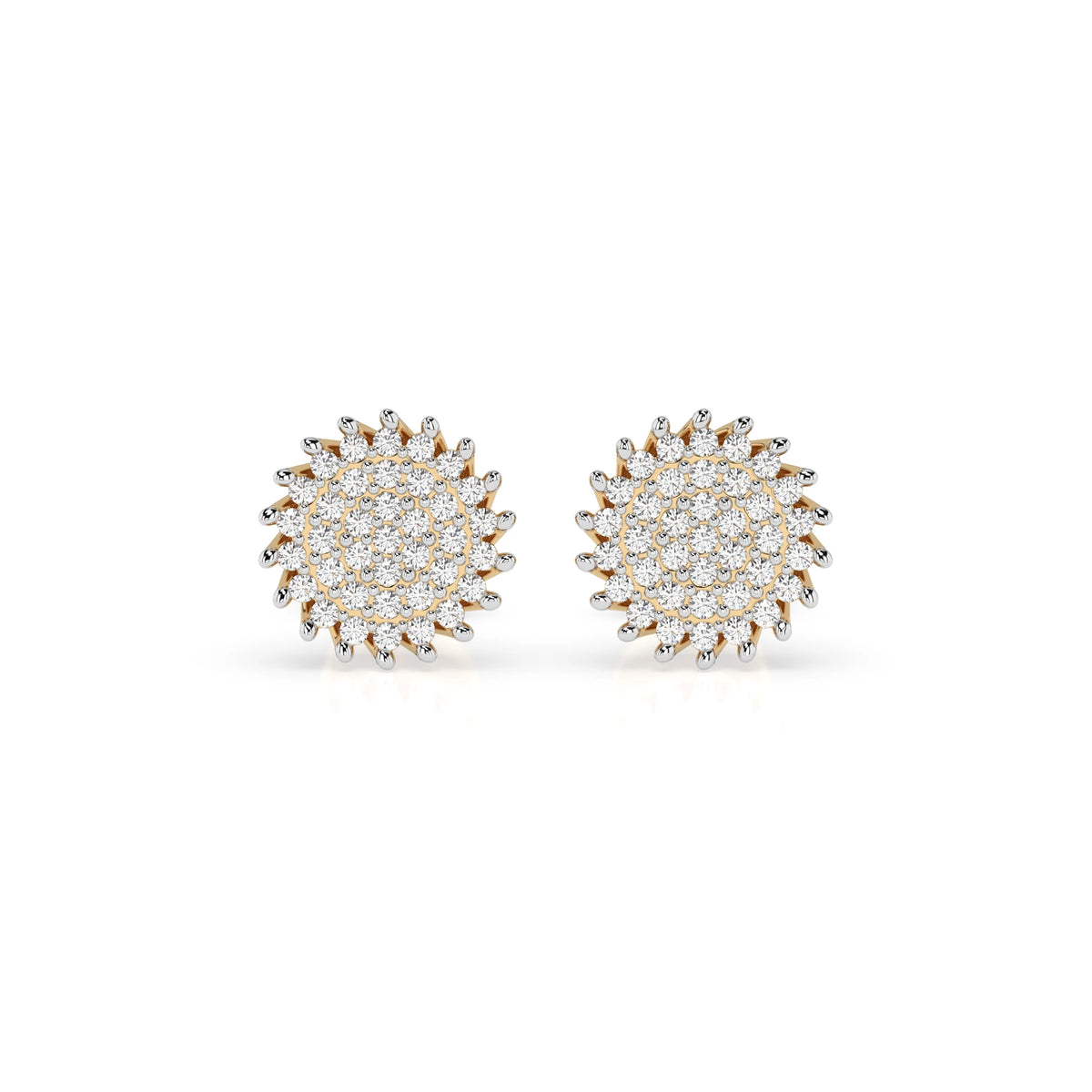 Cercei din Aur cu Diamante, Forma Rotund Briliant, 0,30 CT