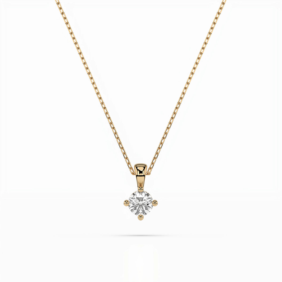 Colier din Aur cu Diamant, Forma Rotund Briliant, 0,20 CT