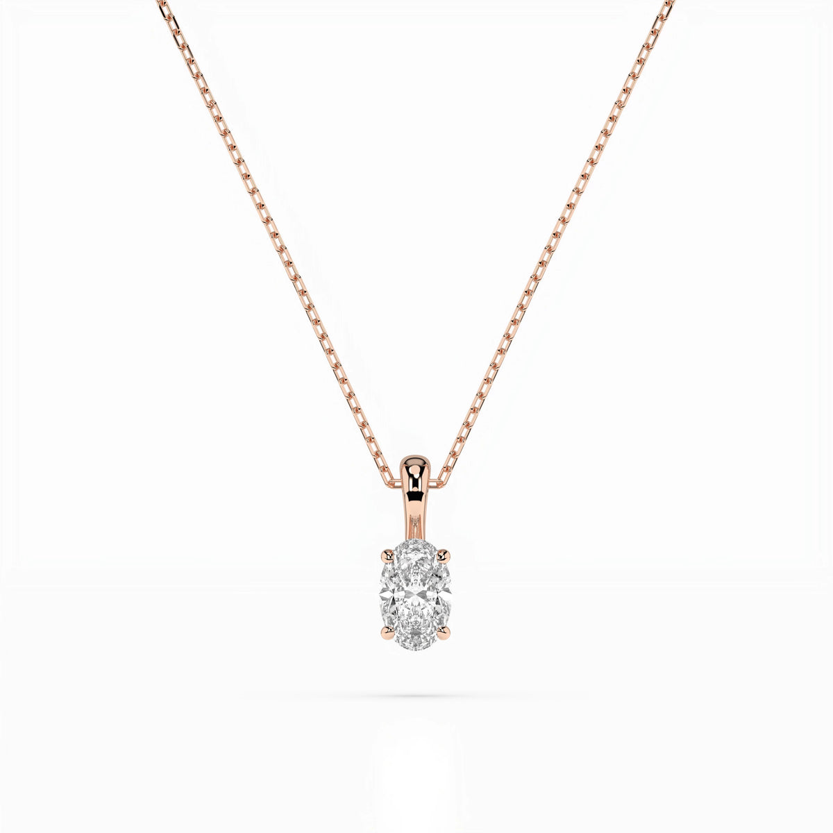 Colier din Aur cu Diamant, Forma Oval, 0,30 CT