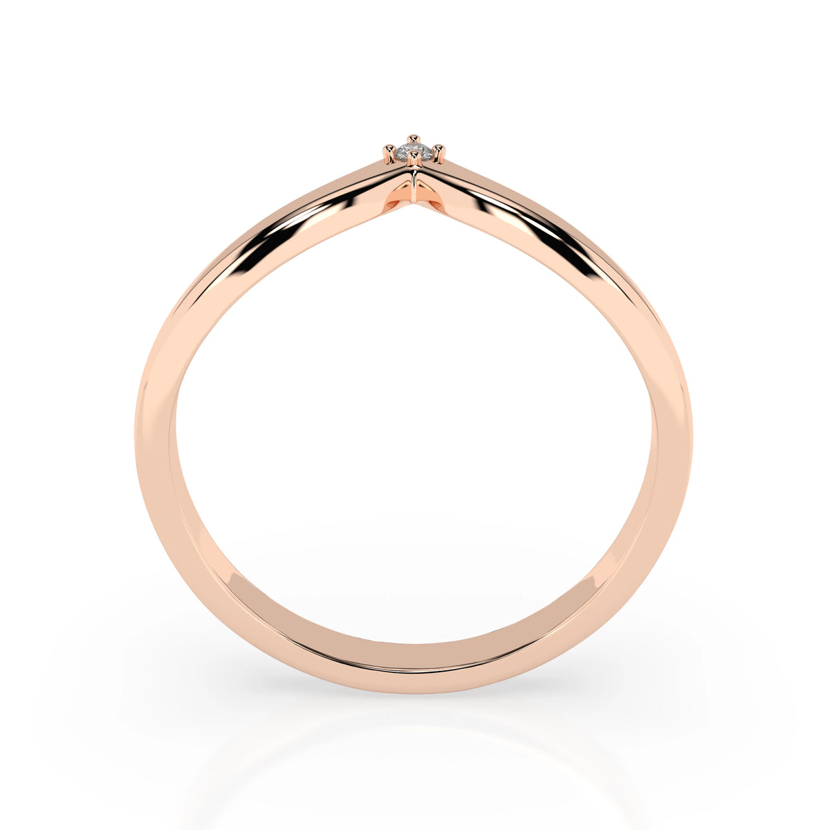 Inel din Aur cu Diamant, Forma Rotund Briliant, 0,01 CT