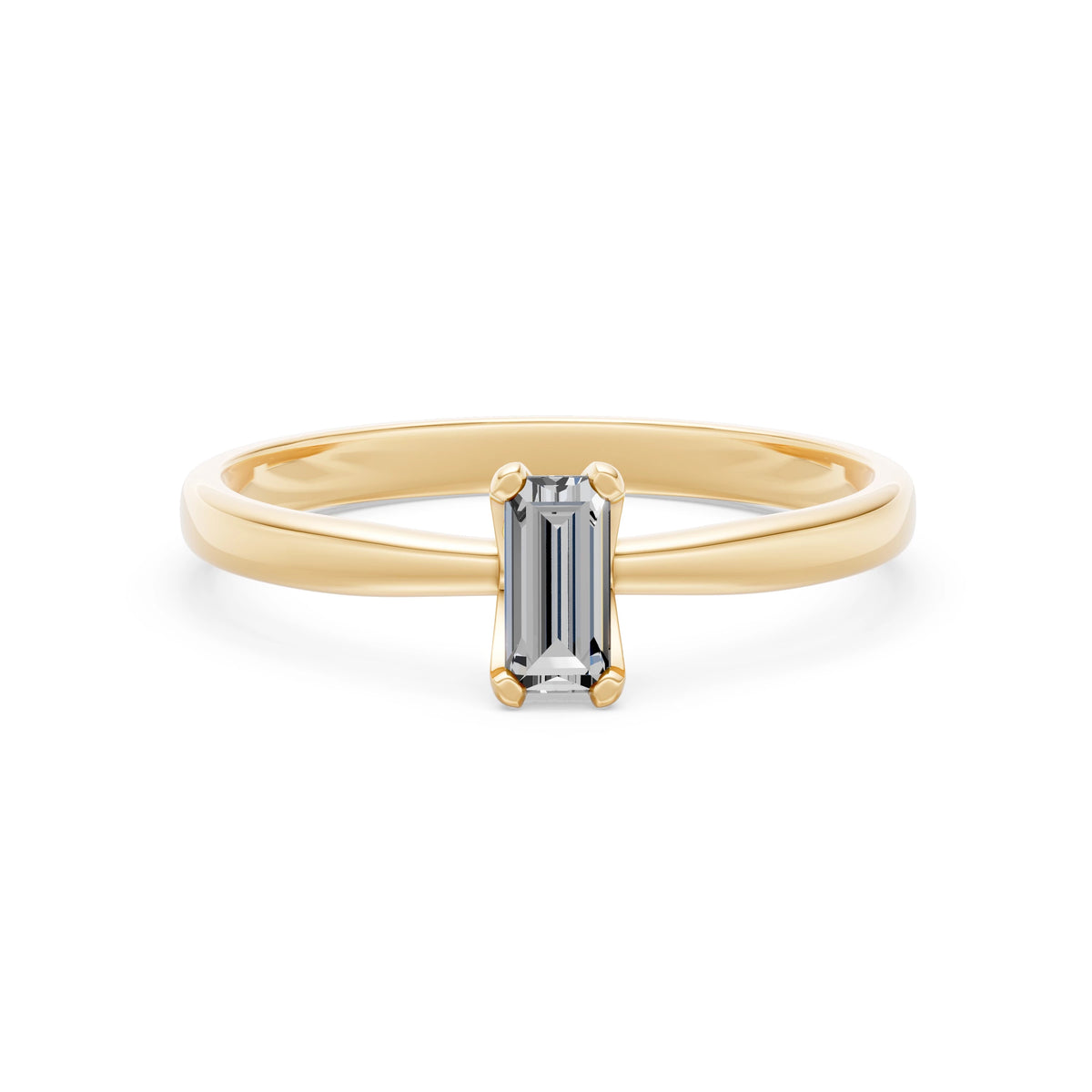Inel de Logodnă Solitaire din Aur, Diamant Baguette 0,30 CT